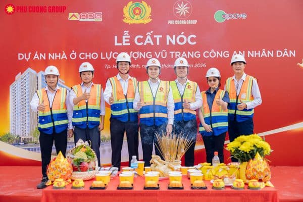 Tập đoàn Phú Cường cất nóc dự án nhà ở cho lực lượng vũ trang Công an nhân dân tại TP. Hồ Chí Minh