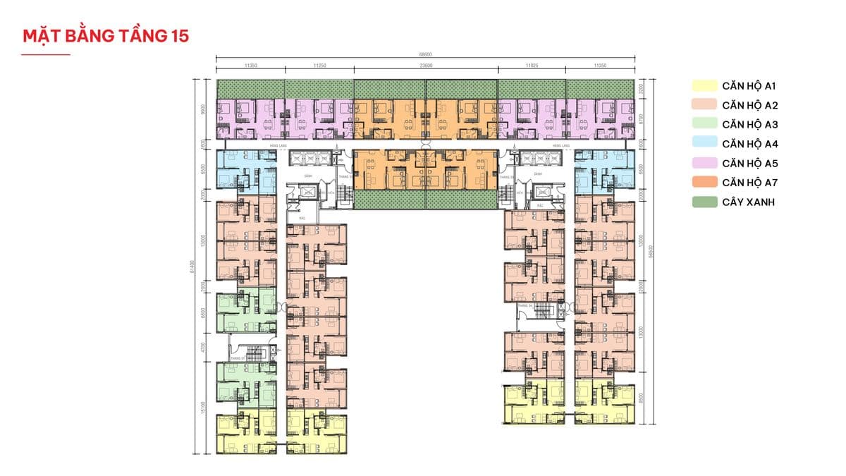 Mặt bằng tầng 15